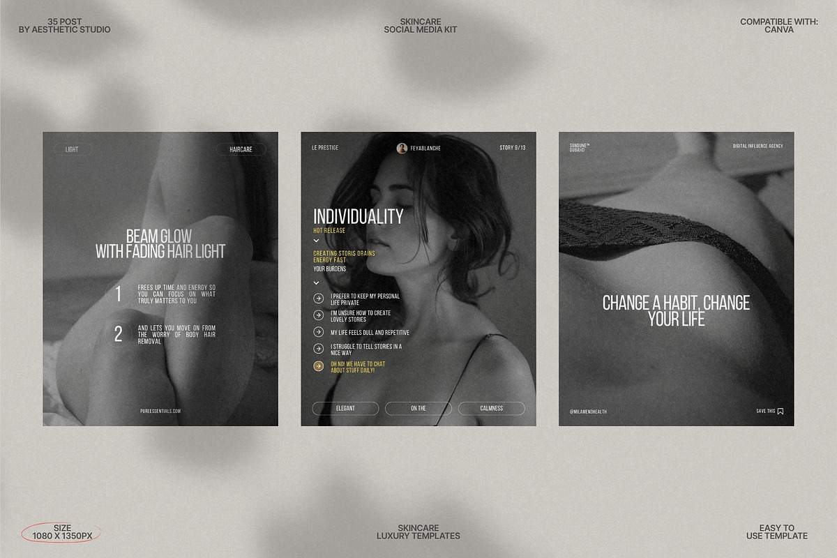 Modern Canva Skincare Post Set preview 7