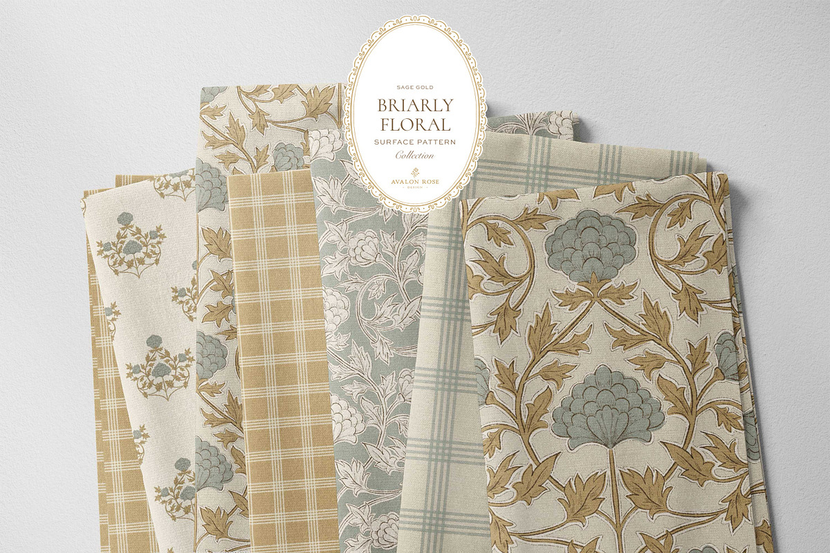 Farmhouse Damask Pattern Set Sage, a Pattern Graphic by Eclectic Anthology (Photo 6 of 13)
