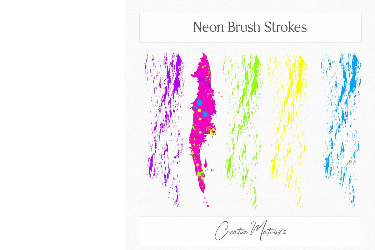 Neon Brush Strokes Clipart, an Object Graphic by Creative Matrix82 (Photo 5 of 5)