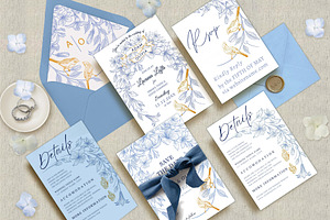 Lovebirds Wedding Invite Bundle, an Invitation Template by Shwet Art