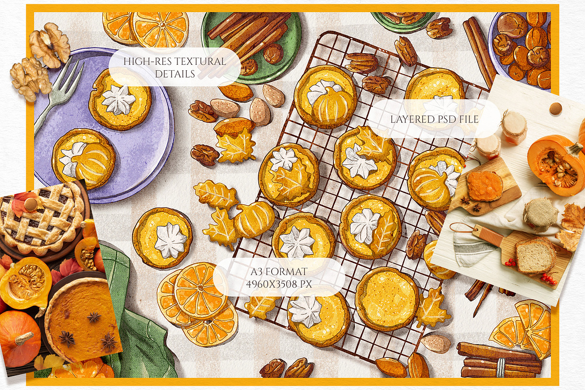 Mini Pumpkin Pies Illustration, a Graphic by GVGraphics (Photo 2 of 9)