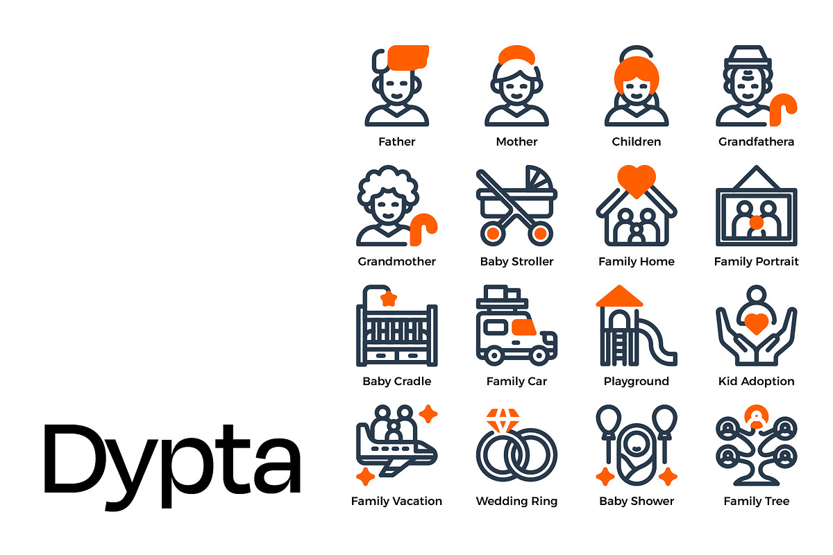 Family Icon Set, a Duotone Icon by Eklip Studio (Photo 2 of 4)