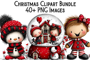 Christmas Clipart Bundle, an Illustration by Pixels.Craft