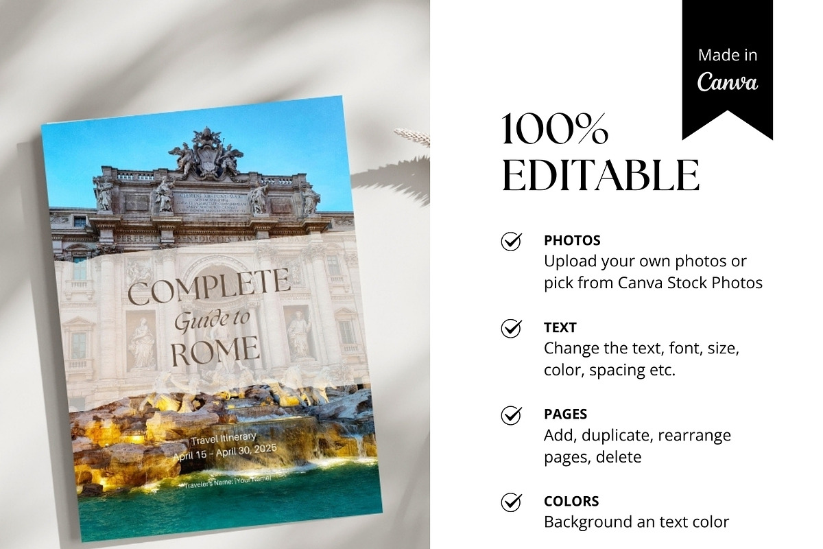 Rome Travel Itinerary Template, a Magazine Template by Pulsecolor (Photo 3 of 9)