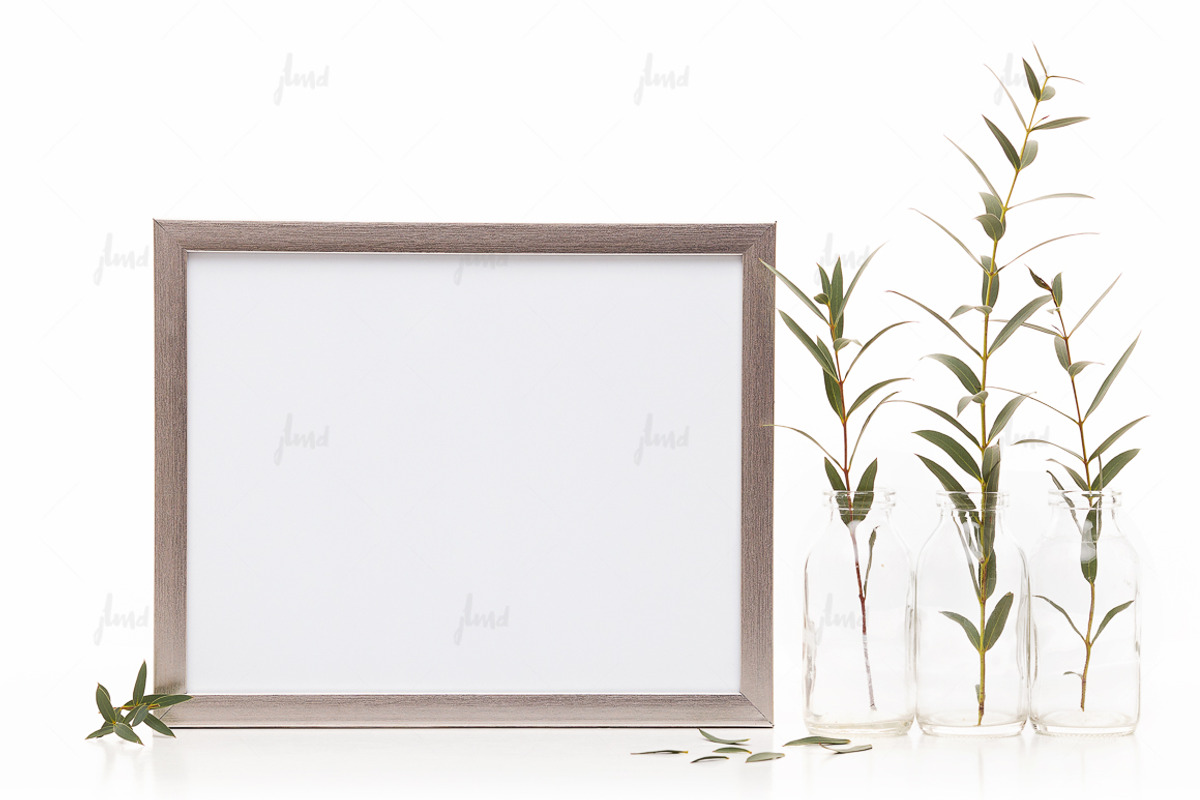 Silver styled frame isolated mockup, a Print Template by JustLikeMyDesktop (Photo 3 of 3)