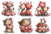 Whimsical Cats Valentine's Day, an Illustration by Design Market (Thumbnail 4 of 5)