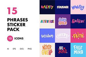 15 Phrases Sticker Pack