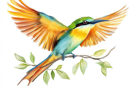 Colorful bee-eater bird in flight an, a Photo by Iftikhar Alam