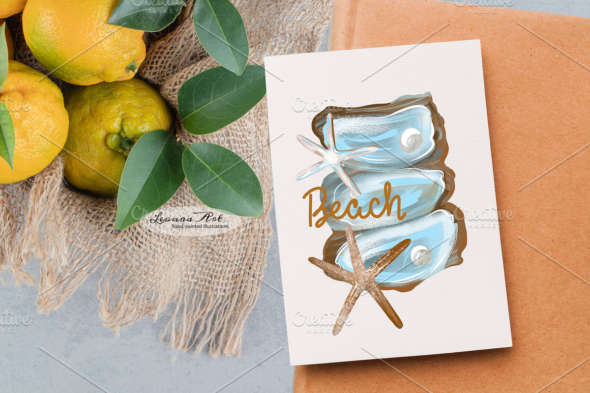 Summer beach Clipart Collection, a Seasonal Illustration by Leonaa art (Photo 8 of 8)