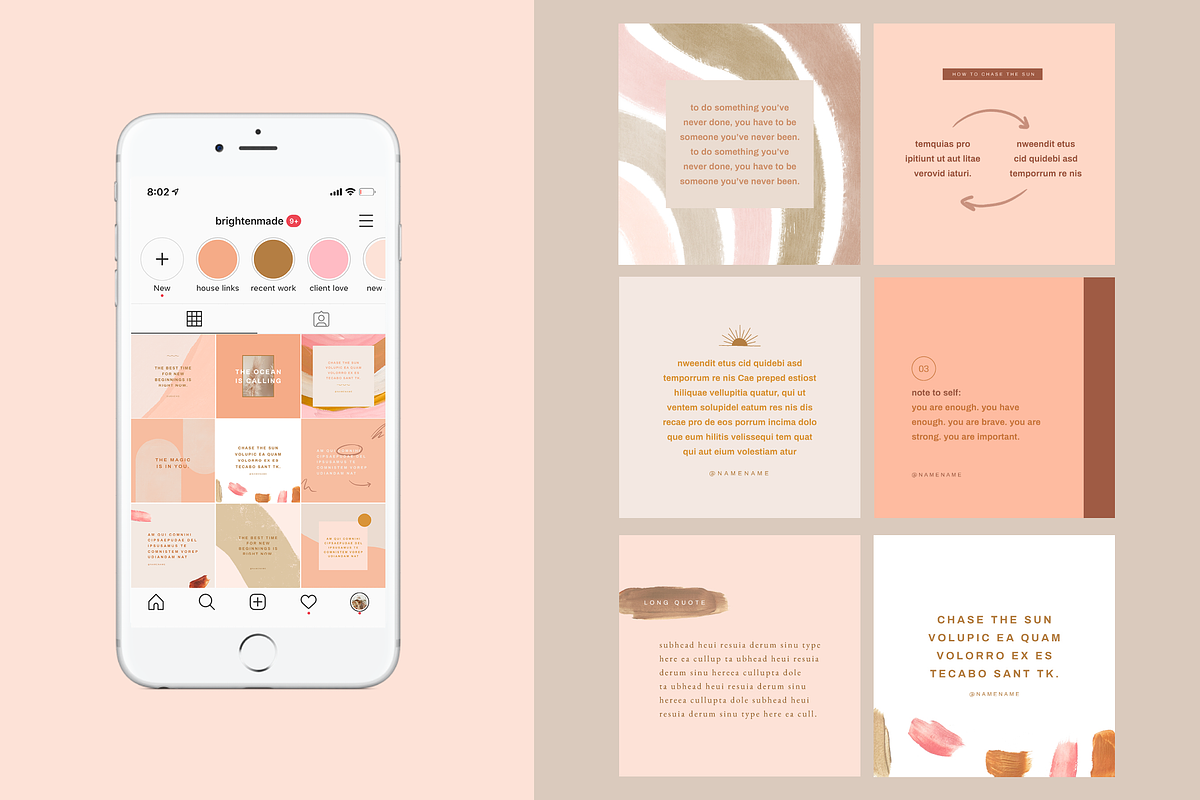 Sunrise Instagram Post Template Set, a Social Media Template by Brighten Made (Photo 2 of 4)