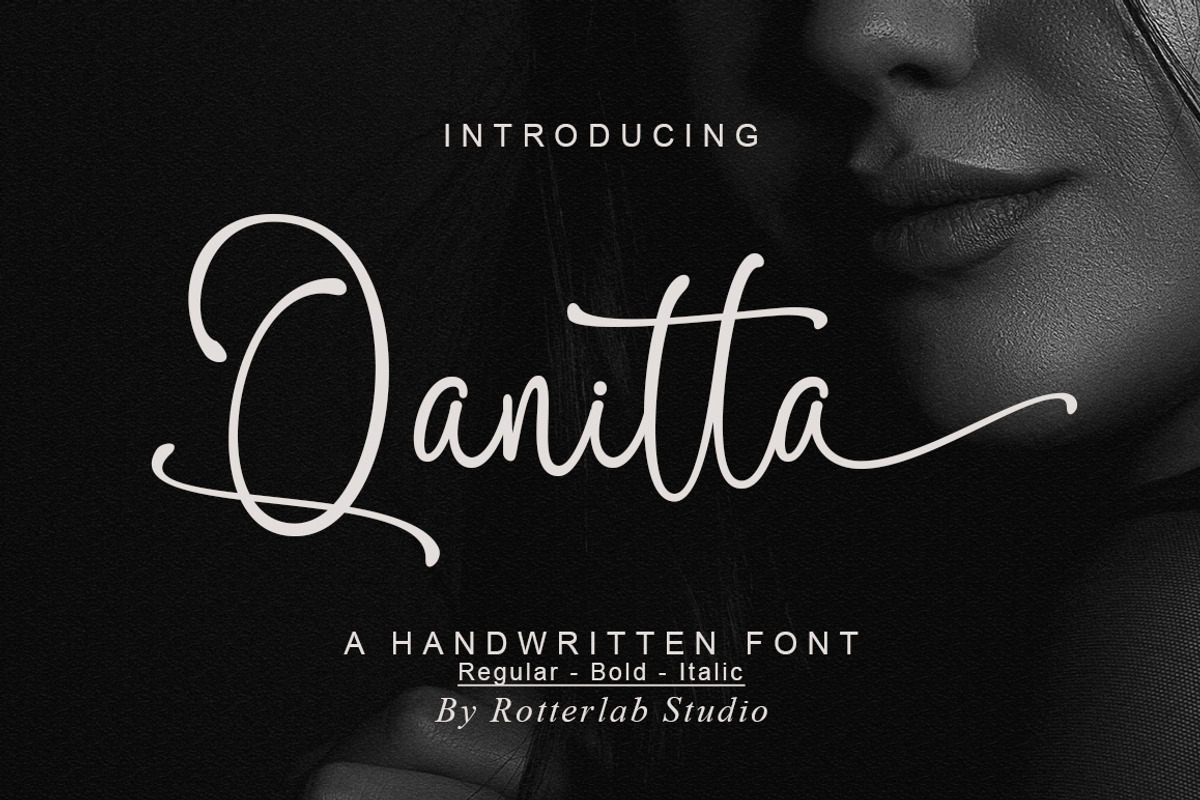 Qanitta, a Script Font by Rotterlab Studio (Photo 1 of 10)