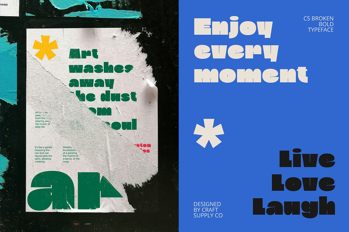 CS Broken – Bold Font, a Sans Serif Font by Craft Supply Co. (Photo 6 of 8)