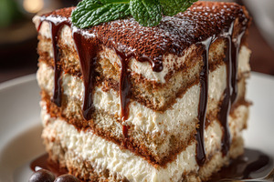 Delicious Tiramisu dessert cocoa pow, a Photo by Pixeness Studio