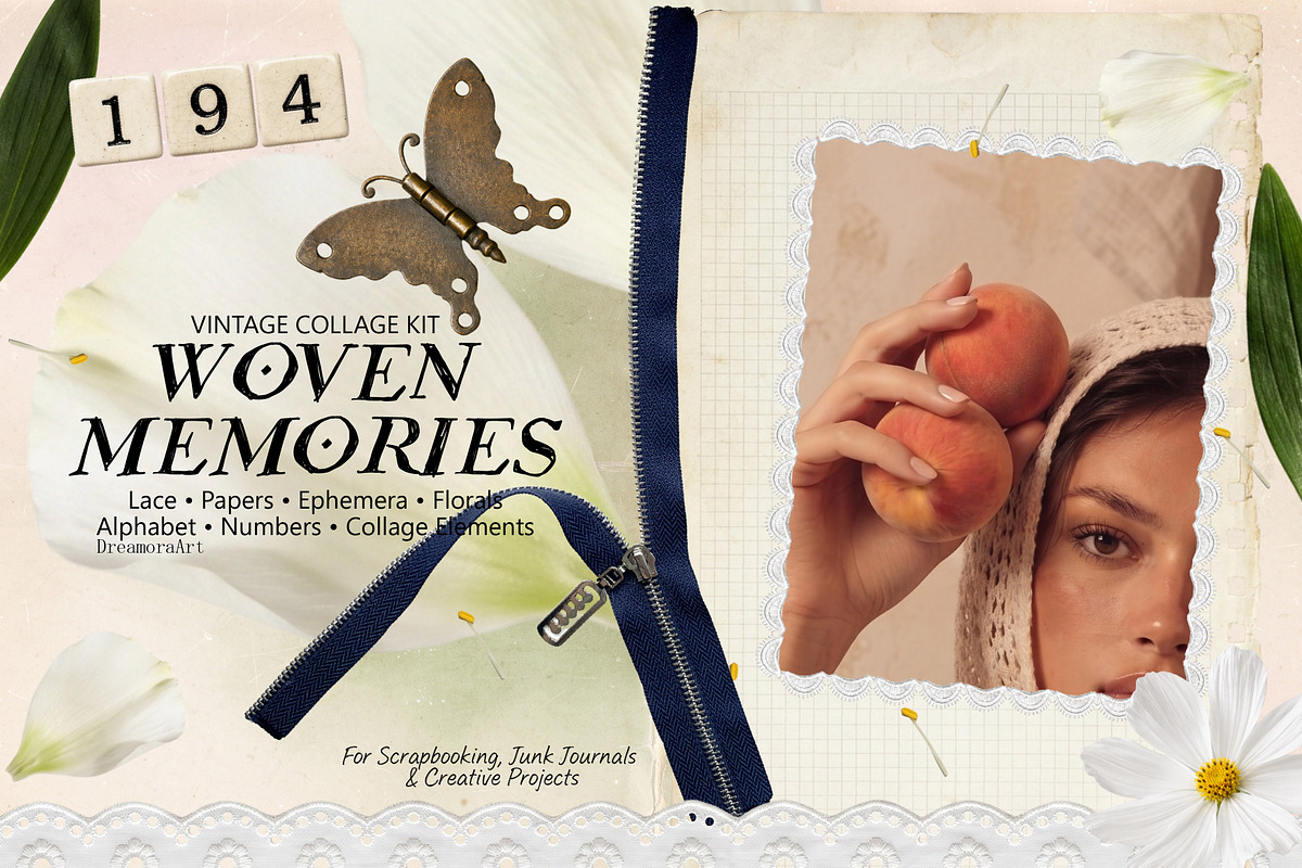 Woven Memories Vintage Ephemera Kit, an Object Graphic by DreamoraArt (Photo 10 of 11)
