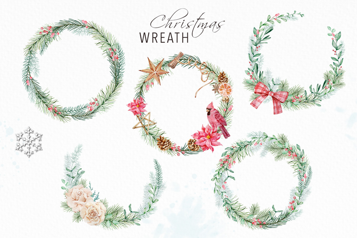 Watercolor Elegant Christmas Clipart, a Seasonal Illustration by SvetaArtStore (Photo 3 of 8)