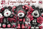 Valentine’s Day Teddy Clipart Bundle, an Illustration by SVGArt (Thumbnail 1 of 8)