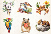 Watercolor Tropical Animals Clipart, a Seasonal Illustration by Rose Art (Thumbnail 4 of 4)