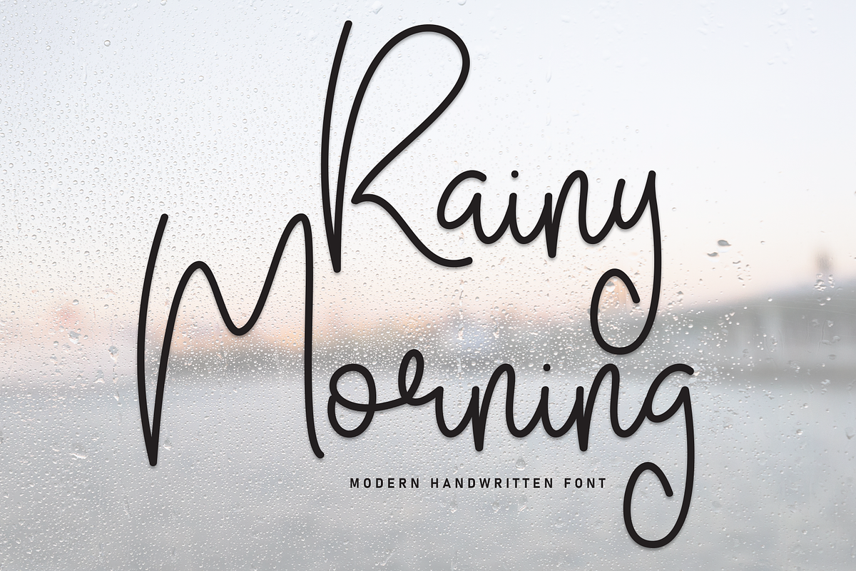 Rainy Morning | Script Font, a Handwritten Font by Scratchones (Photo 1 of 8)