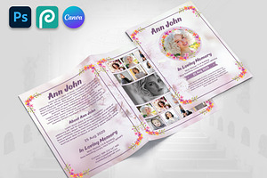 Funeral Program Bifold Brochure, a Brochure Template by Psd Templates