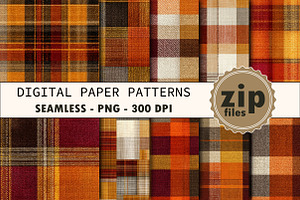 Orange Seamless Tartan Plaid Pattern