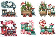 Christmas Train Clipart, an Illustration by DreamArtGraphic (Thumbnail 3 of 5)
