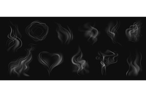 Realistic smoke. White steam, smoke, an Illustration by Frogella