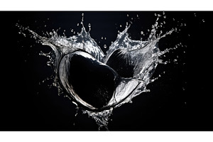 photography water splash black ai, an Abstract Photo by pikepicture