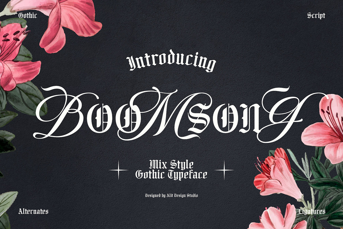 Boomsong Typeface, a Blackletter Font by alit design (Photo 1 of 16)