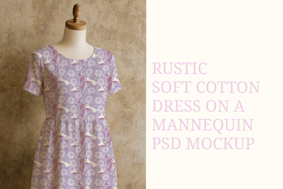rustic cotton dress psd mockup, a Shirt Mockup by jenartstudio (Photo 4 of 4)