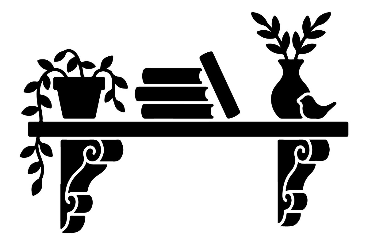 Ornamental Wall Shelf Silhouette, an Object Graphic by hafijul (Photo 3 of 4)
