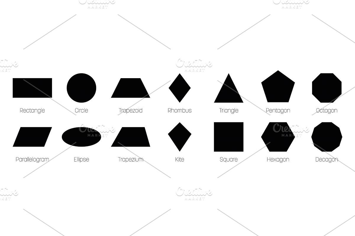 Geometric shapes with labels. Set of, an Object Graphic by pytyczech