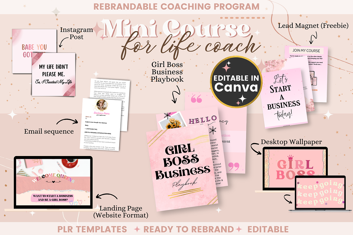 Mini Course for Female Life Coach, a Templates & Theme by bellaROSEworkshop (Photo 1 of 10)