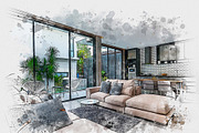 Exterior Watercolor Effect Bundle, an Action Add-On by MRI STUDIO (Thumbnail 2 of 24)