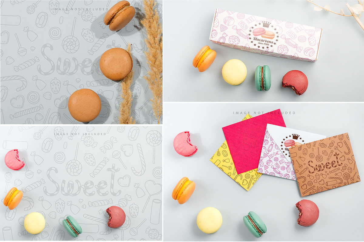 French Macarons  blue mockup, a Product Mockup by YuMyart (Photo 3 of 5)