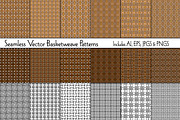 Seamless Vector Basketweave Patterns, a Pattern Graphic by Melissa Held Designs (Thumbnail 1 of 5)