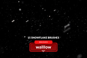 snow & snowflakes photoshop brushes, a Brush Add-On by Walllow Creatives (Thumbnail 2 of 3)