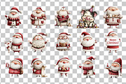 Cute Santa Claus PNG Clipart Bundle, a Seasonal Illustration by Nicolle's Colorful Art (Thumbnail 3 of 6)
