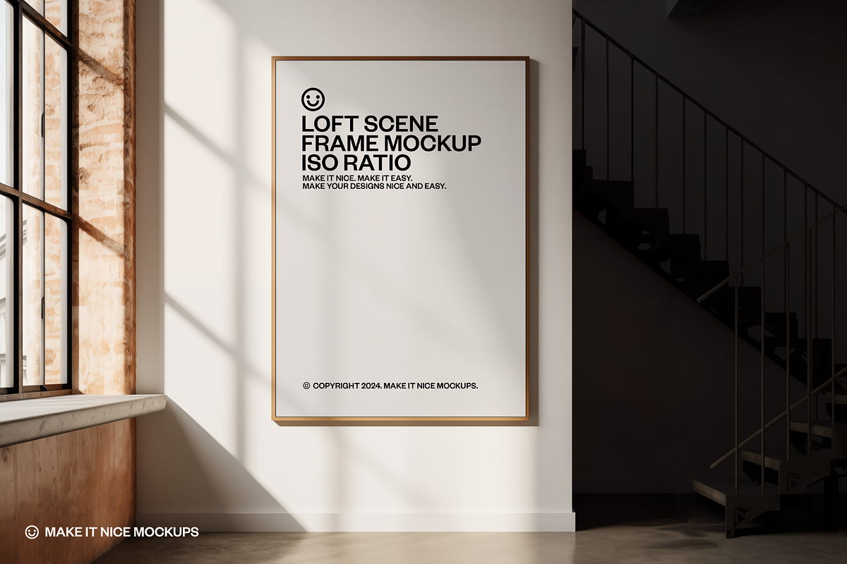 The Loft Scene Frame Mockup, a Poster Template by makeitnicemockups (Photo 3 of 9)