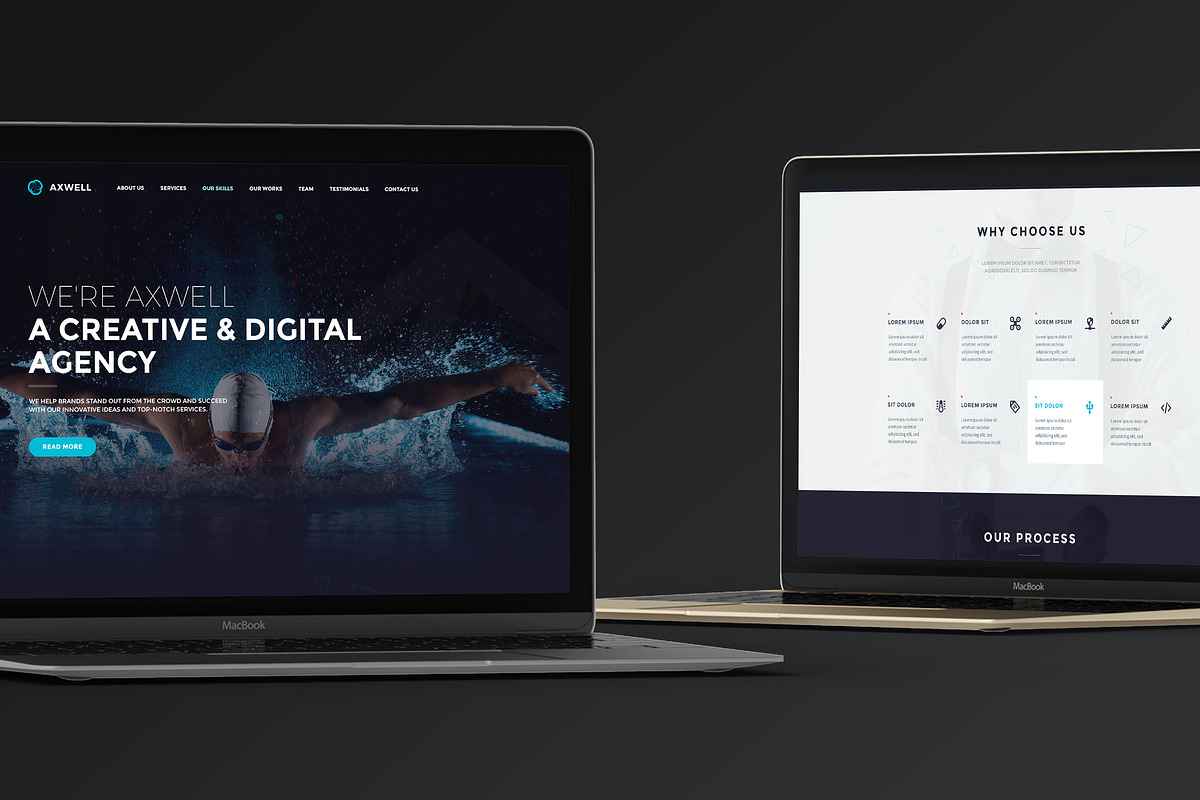 Axwell - Digital Agency PSD Template, a Websites & App Template by Spartak Vee (Photo 3 of 10)