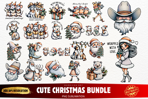 Cute Winter Christmas Clipart Bundle, an Illustration by Markicha Art