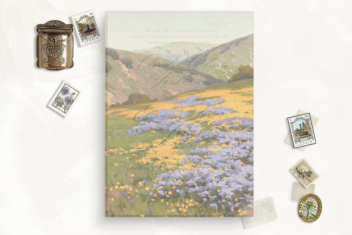 Lilac Poppies Vellum Overlay, a Stationery Template by SilverJoyAtelier (Photo 2 of 2)