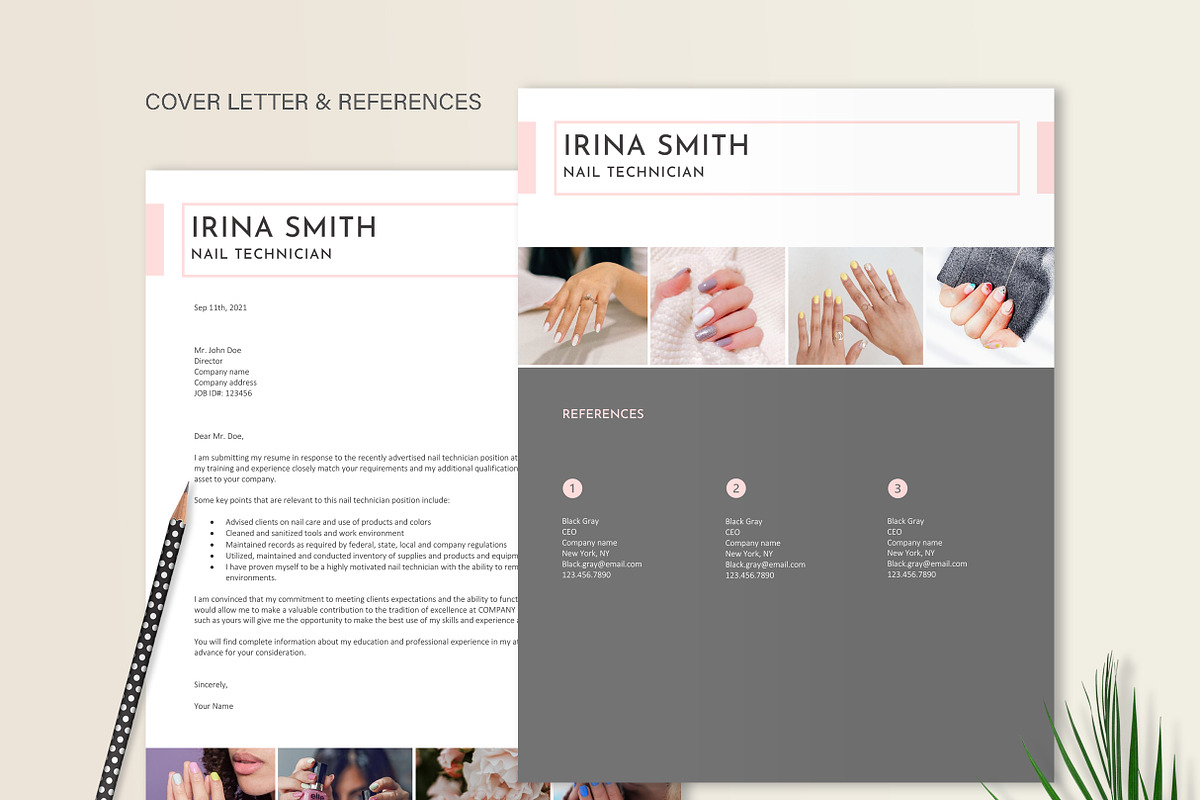 Nail Tech Resume Template, a Resume Template by Stanin Studio (Photo 4 of 10)