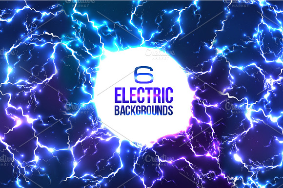 6 lightnings backgrounds (eps+jpg) preview 5