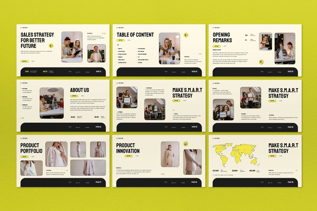 Black Modern Sales Strategy Plan PPT, a Presentation Template by graphicook (Photo 2 of 4)