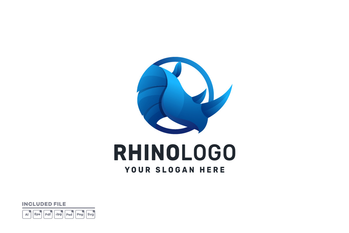 Rhino Gradient Colorful Vector Logo, a Branding & Logo Template by yuanesei