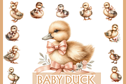 Watercolor Baby Duck ClipArt PNG, an Animal Illustration by VM PARTYS  BY TAIRUMA (Thumbnail 1 of 10)