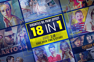 BUNDLE! 18 in 1 Oil Painting Effect