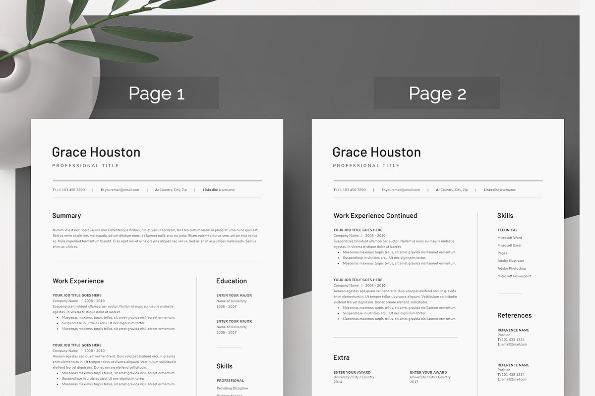 Word Resume & Cover Letter Template, a Resume Template by DemeDesign (Photo 2 of 7)