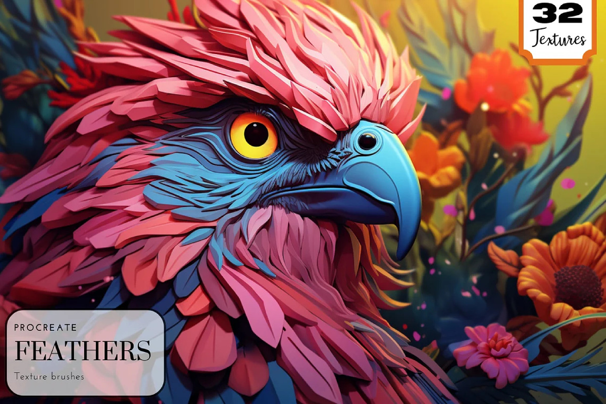 Procreate Feather Textures, a Brush Add-On by Studio.Valhalla (Photo 4 of 4)