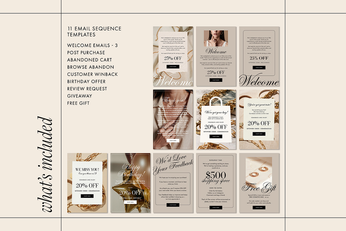 Modern Jewelry Email Template Bundle, an Email Template by KikiBunnyCreative (Photo 5 of 13)